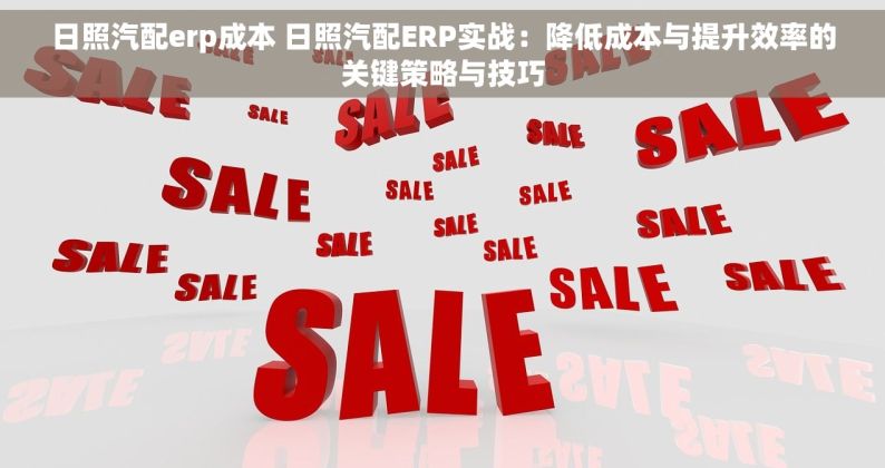 日照汽配erp成本 日照汽配ERP实战：降低成本与提升效率的关键策略与技巧