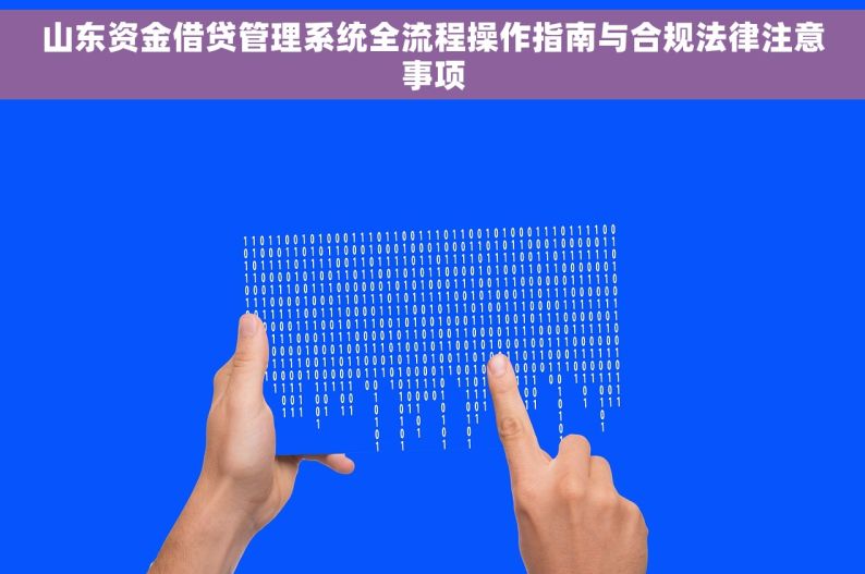 山东资金借贷管理系统全流程操作指南与合规法律注意事项