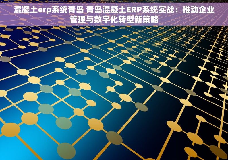 混凝土erp系统青岛 青岛混凝土ERP系统实战：推动企业管理与数字化转型新策略