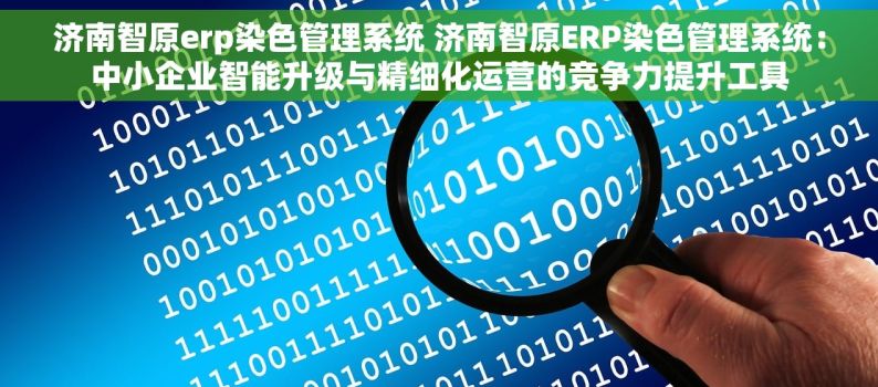 济南智原erp染色管理系统 济南智原ERP染色管理系统：中小企业智能升级与精细化运营的竞争力提升工具