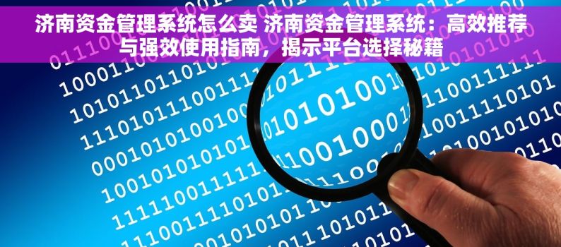 济南资金管理系统怎么卖 济南资金管理系统：高效推荐与强效使用指南，揭示平台选择秘籍