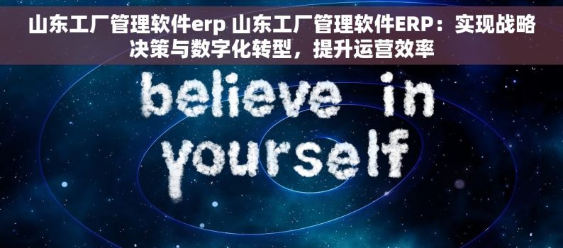 山东工厂管理软件erp 山东工厂管理软件ERP：实现战略决策与数字化转型，提升运营效率