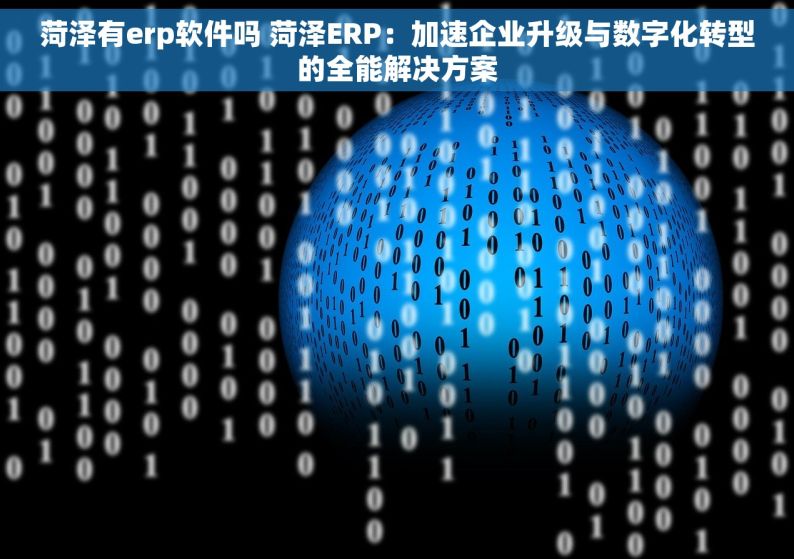 菏泽有erp软件吗 菏泽ERP：加速企业升级与数字化转型的全能解决方案