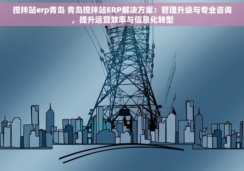 搅拌站erp青岛 青岛搅拌站ERP解决方案：管理升级与专业咨询，提升运营效率与信息化转型