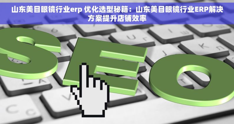 山东美目眼镜行业erp 优化选型秘籍：山东美目眼镜行业ERP解决方案提升店铺效率