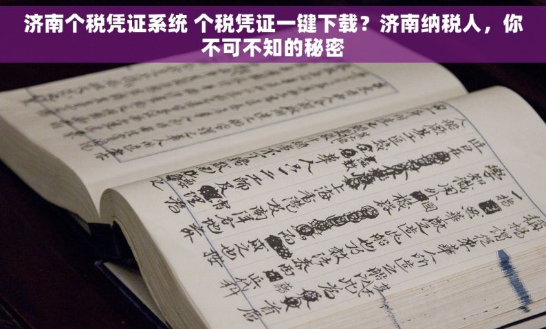 济南个税凭证系统 个税凭证一键下载？济南纳税人，你不可不知的秘密