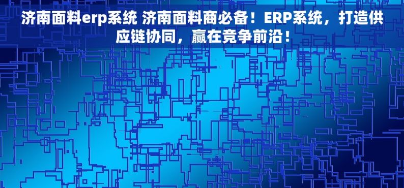 济南面料erp系统 济南面料商必备！ERP系统，打造供应链协同，赢在竞争前沿！