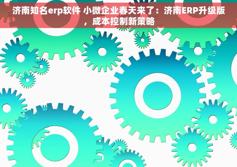 济南知名erp软件 小微企业春天来了：济南ERP升级版，成本控制新策略