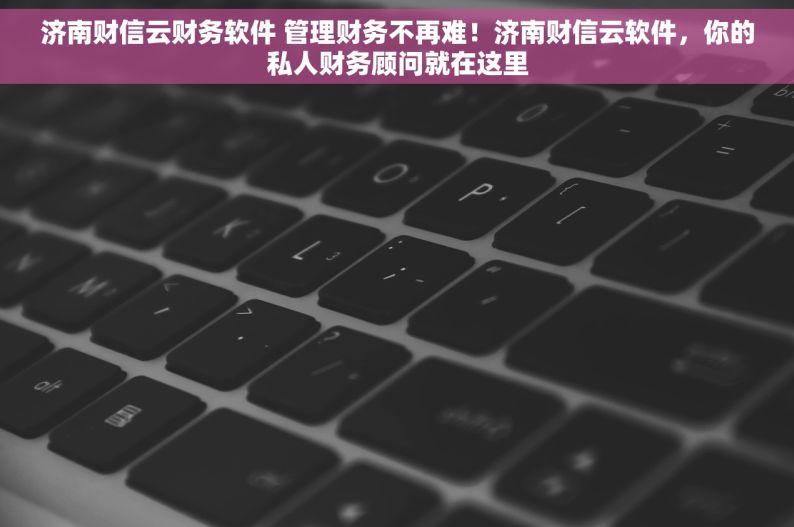 济南财信云财务软件 管理财务不再难！济南财信云软件，你的私人财务顾问就在这里