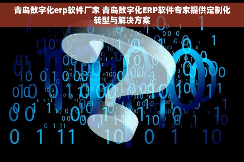 青岛数字化erp软件厂家 青岛数字化ERP软件专家提供定制化转型与解决方案