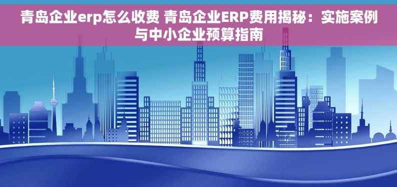 青岛企业erp怎么收费 青岛企业ERP费用揭秘：实施案例与中小企业预算指南