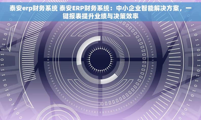 泰安erp财务系统 泰安ERP财务系统：中小企业智能解决方案，一键报表提升业绩与决策效率