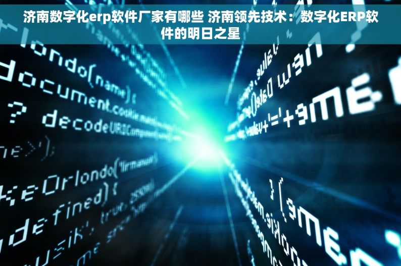 济南数字化erp软件厂家有哪些 济南领先技术：数字化ERP软件的明日之星