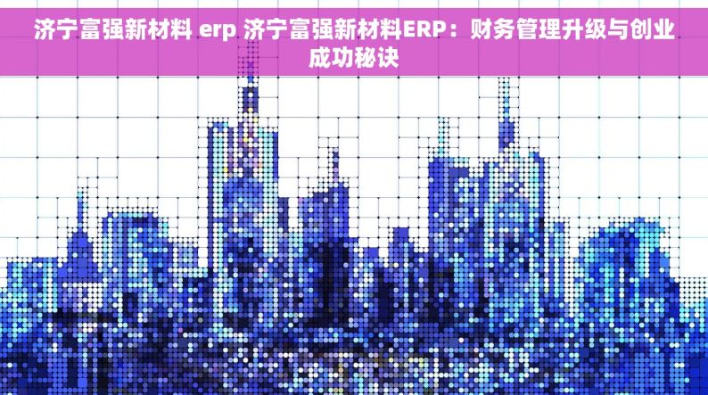 济宁富强新材料 erp 济宁富强新材料ERP：财务管理升级与创业成功秘诀