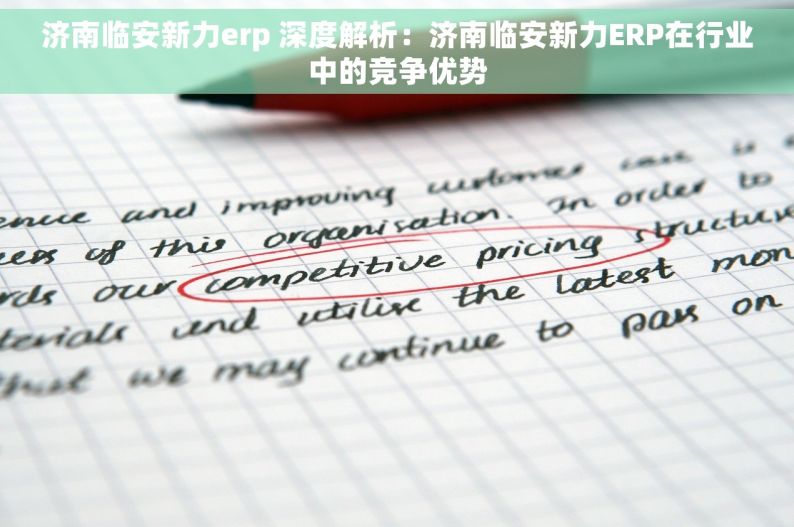 济南临安新力erp 深度解析：济南临安新力ERP在行业中的竞争优势