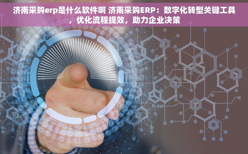 济南采购erp是什么软件啊 济南采购ERP：数字化转型关键工具，优化流程提效，助力企业决策