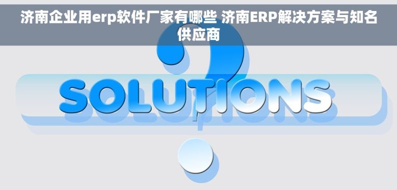 济南企业用erp软件厂家有哪些 济南ERP解决方案与知名供应商