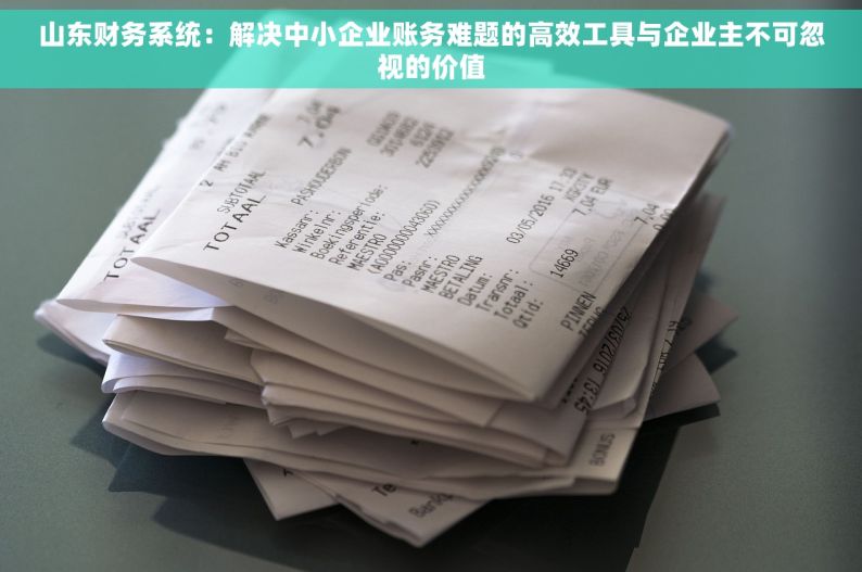 山东财务系统：解决中小企业账务难题的高效工具与企业主不可忽视的价值