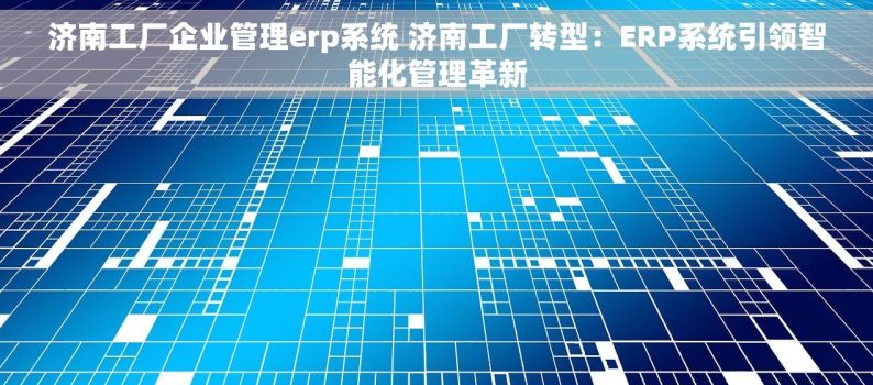 济南工厂企业管理erp系统 济南工厂转型：ERP系统引领智能化管理革新