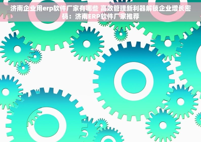 济南企业用erp软件厂家有哪些 高效管理新利器解锁企业增长密码：济南ERP软件厂家推荐