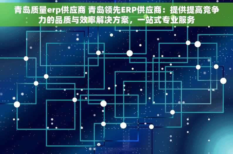 青岛质量erp供应商 青岛领先ERP供应商：提供提高竞争力的品质与效率解决方案，一站式专业服务