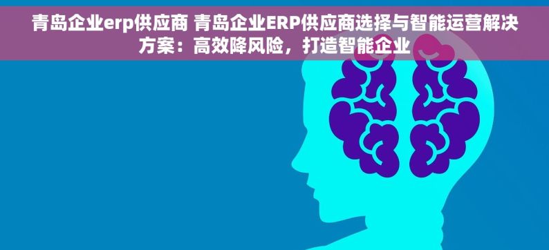 青岛企业erp供应商 青岛企业ERP供应商选择与智能运营解决方案：高效降风险，打造智能企业