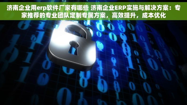 济南企业用erp软件厂家有哪些 济南企业ERP实施与解决方案：专家推荐的专业团队定制专属方案，高效提升，成本优化