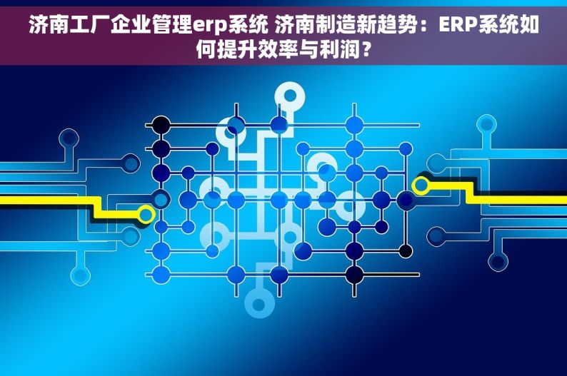 济南工厂企业管理erp系统 济南制造新趋势：ERP系统如何提升效率与利润？