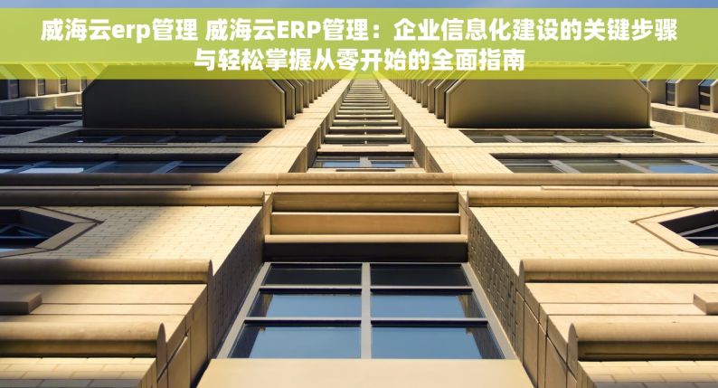 威海云erp管理 威海云ERP管理：企业信息化建设的关键步骤与轻松掌握从零开始的全面指南