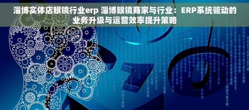 淄博实体店眼镜行业erp 淄博眼镜商家与行业：ERP系统驱动的业务升级与运营效率提升策略