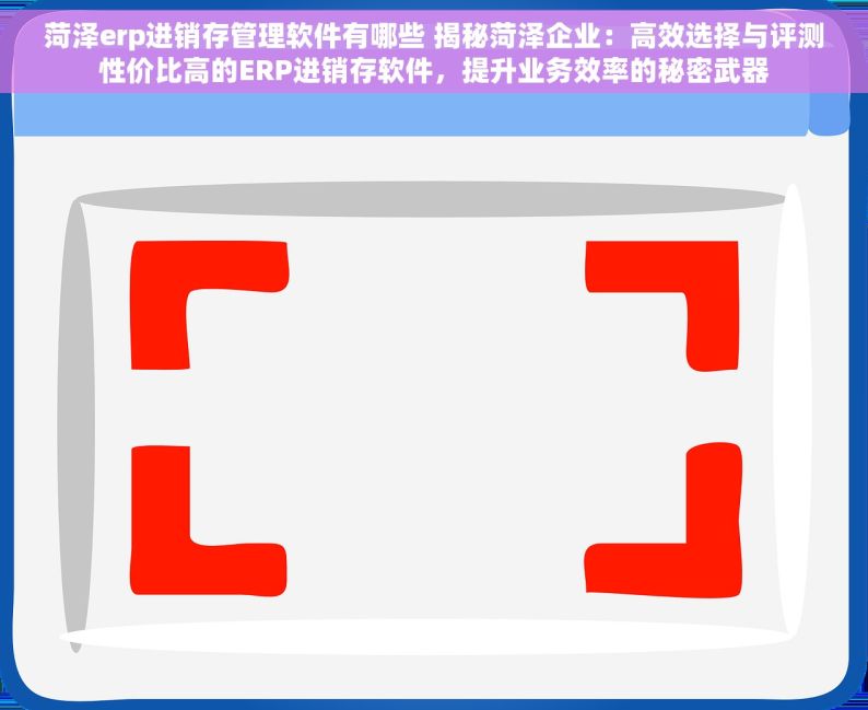 菏泽erp进销存管理软件有哪些 揭秘菏泽企业：高效选择与评测性价比高的ERP进销存软件，提升业务效率的秘密武器