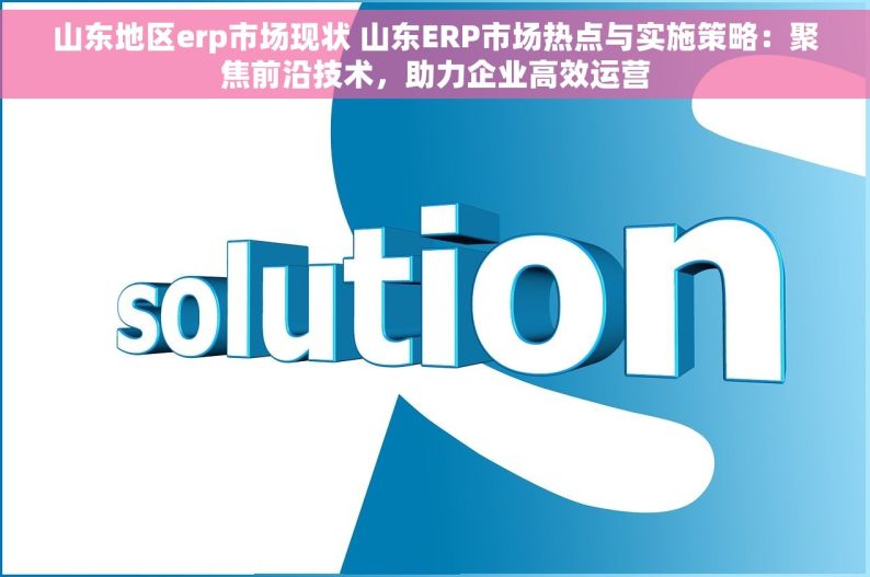 山东地区erp市场现状 山东ERP市场热点与实施策略：聚焦前沿技术，助力企业高效运营