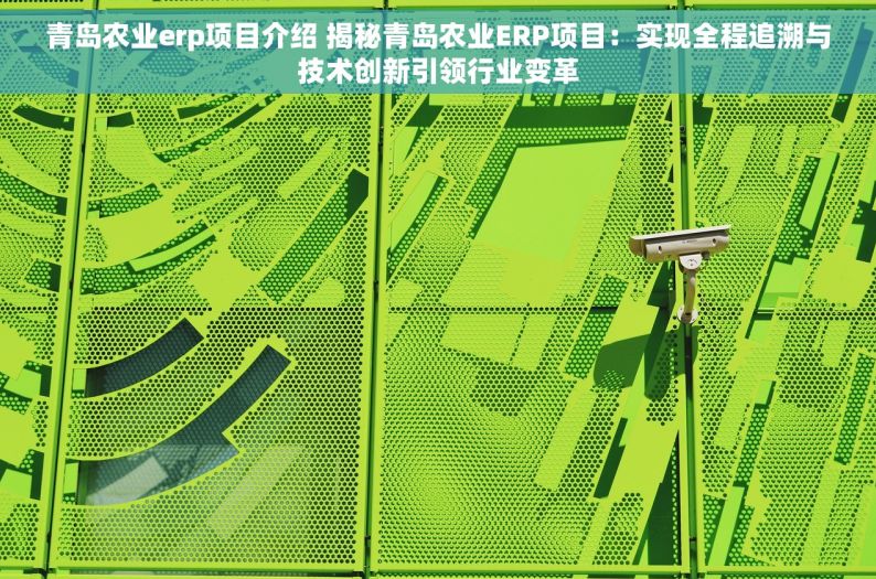 青岛农业erp项目介绍 揭秘青岛农业ERP项目：实现全程追溯与技术创新引领行业变革