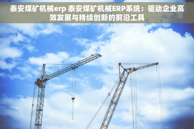 泰安煤矿机械erp 泰安煤矿机械ERP系统：驱动企业高效发展与持续创新的前沿工具