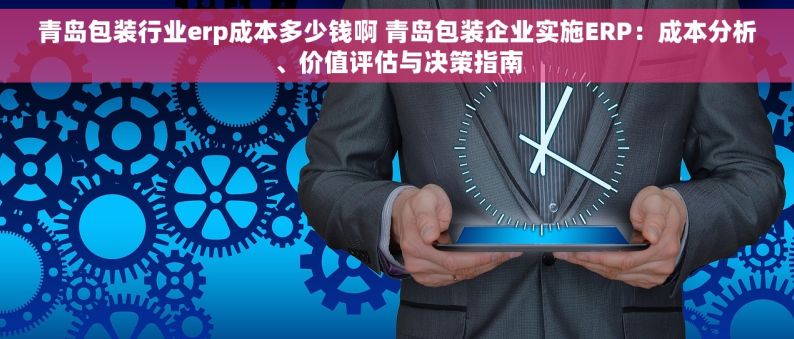 青岛包装行业erp成本多少钱啊 青岛包装企业实施ERP：成本分析、价值评估与决策指南